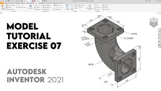 90 degree Pipe Bend | Autodesk Inventor 2021 | Exercise 07 | Intermediate Tutorial