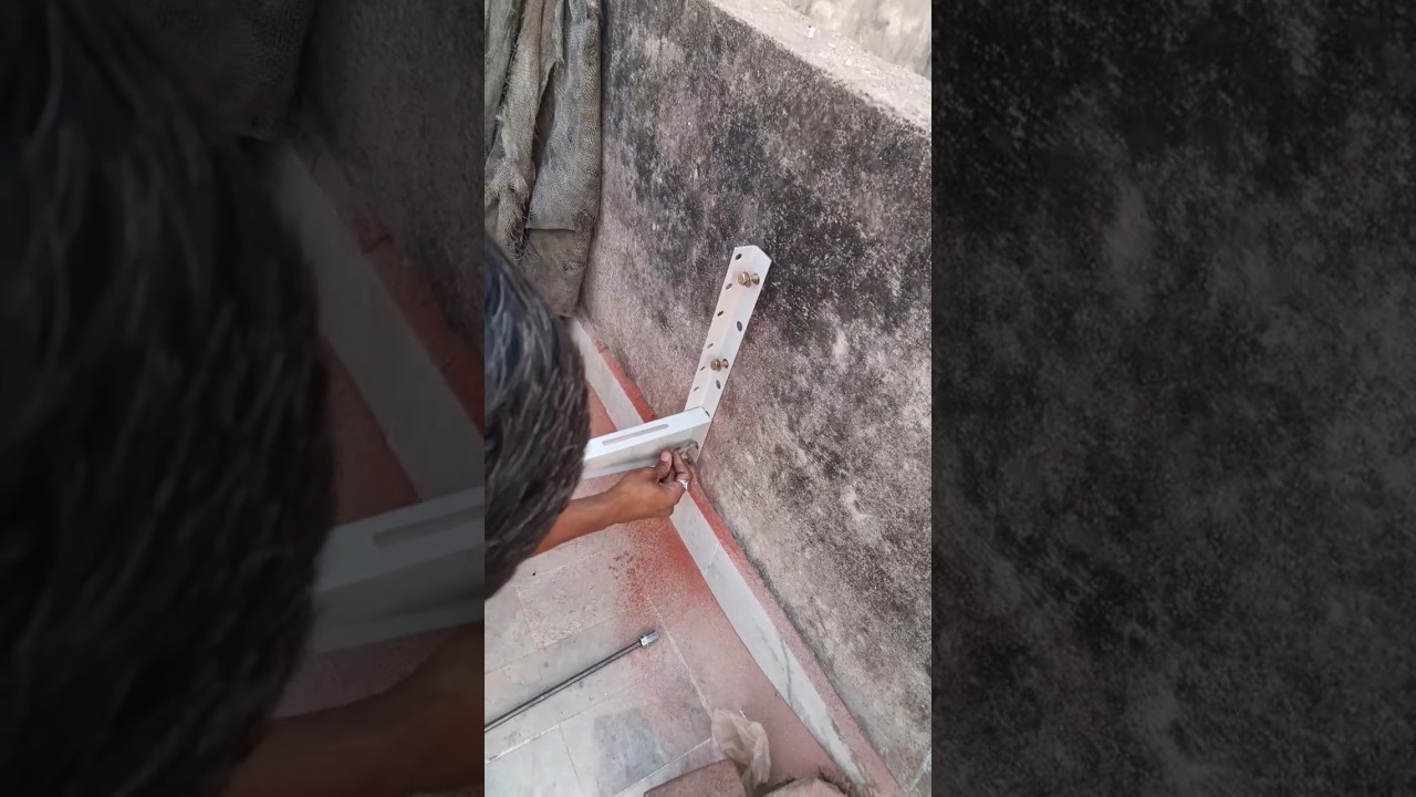 ac outdoor stand fitting || ac outdoor unit floor stand ...