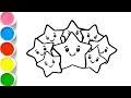 Learn Shapes & Colors for Toddlers | Beautiful Mini Stars Drawing and Coloring