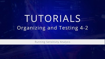 Tutorial 4-2 - Running Sensitivity Analysis