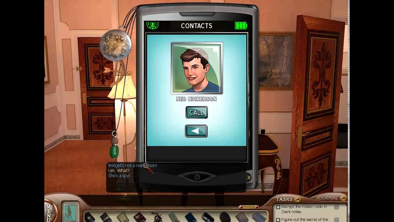 Nancy Drew The Silent Spy 13 Decrypt hidden code, Talk to Ned, Ewan