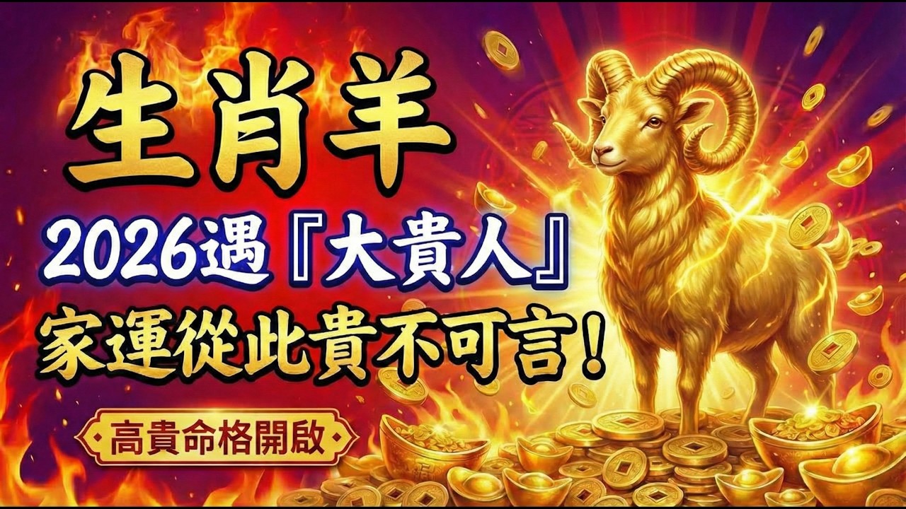 生肖羊務必看！2026年你將遇見『大貴人』，這場意外的造化，讓你的家運從此貴不可言！#2026生肖羊運勢 #屬羊2026運程 #2026丙午馬年 #生肖羊 #招財 #貴人運 #風水佈局 #屬羊 #偏財