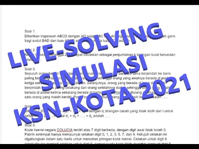Pembahasan Simulasi Ksn Kota Matematika 2021 Youtube