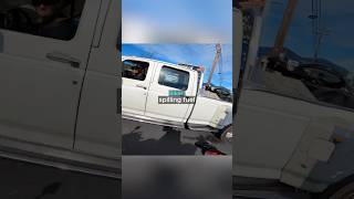 Biker Spots FUEL LEAK From Truck 🛻 ⛽️