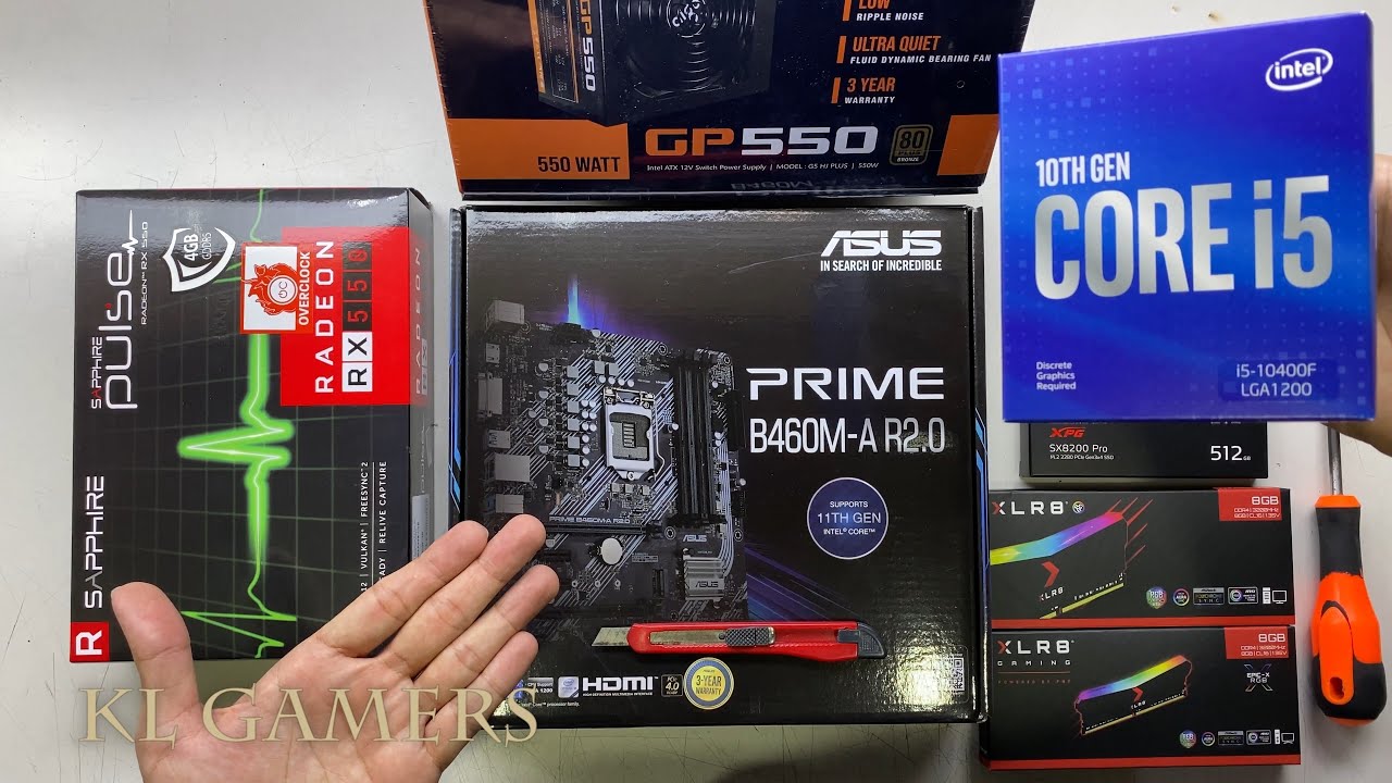Satisfying RGB PC Build intel Core i5 10400F ASUS PRIME B460M-A R2.0 SAPPHIRE RADEON RX550