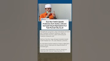 Gus Nur Bongkar Fakta! Ijazah Prabowo Asli, Ijazah Jokowi Empat Tahun Dipenjara Tak Pernah Muncul