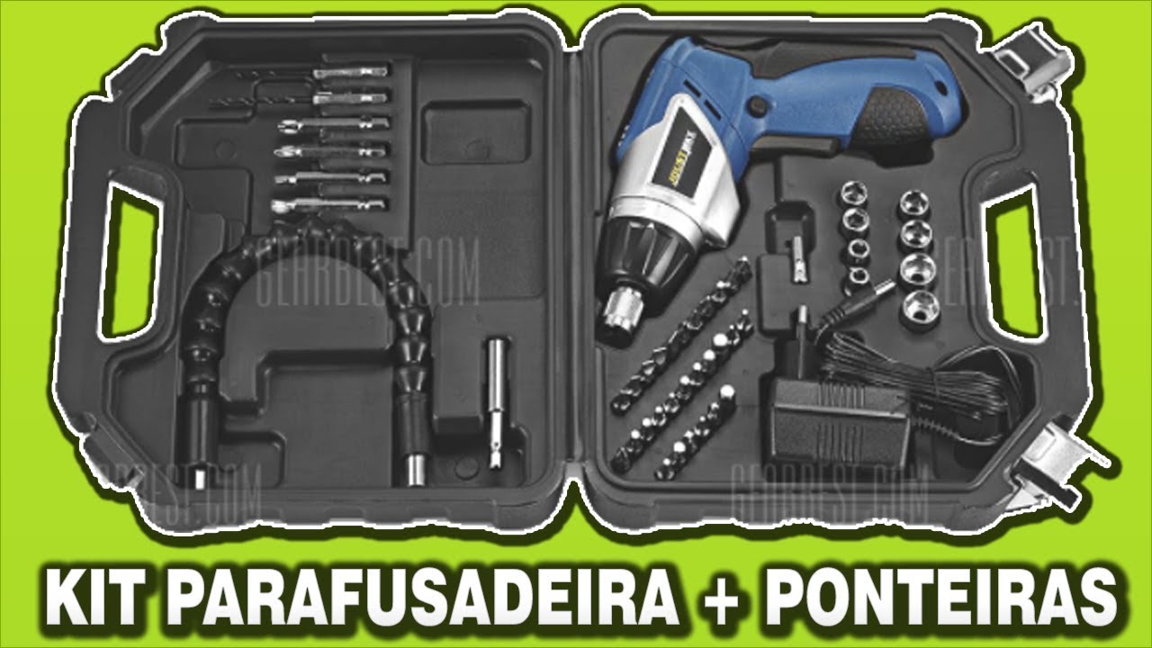 Kit Parafusadeira + Ponteiras (GEARBEST)