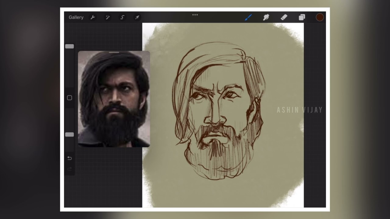 KGF 2 yash caricature drawing process video | procreate