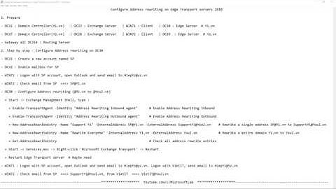 Configure Address rewriting on Edge Transport servers 2010