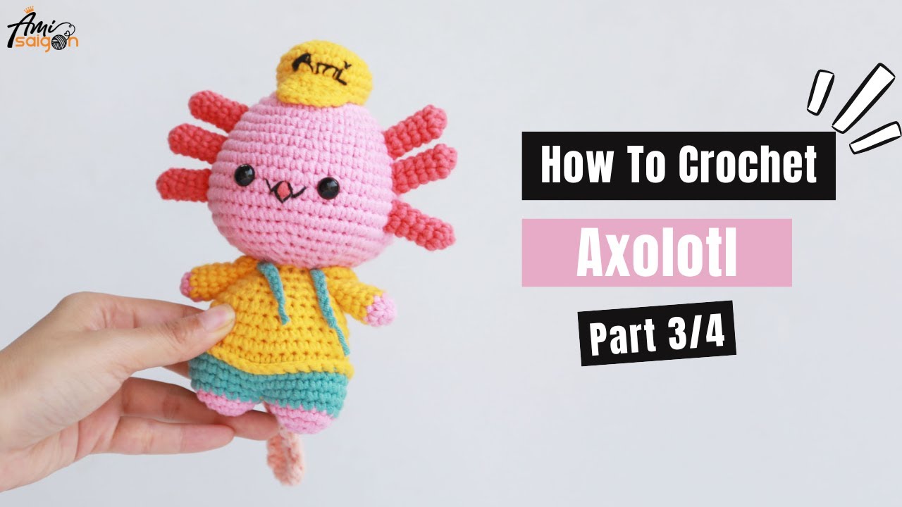 #457 |  Amigurumi Axolotl (3/4)| How To Crochet Animal Amigurumi | @AmiSaigon
