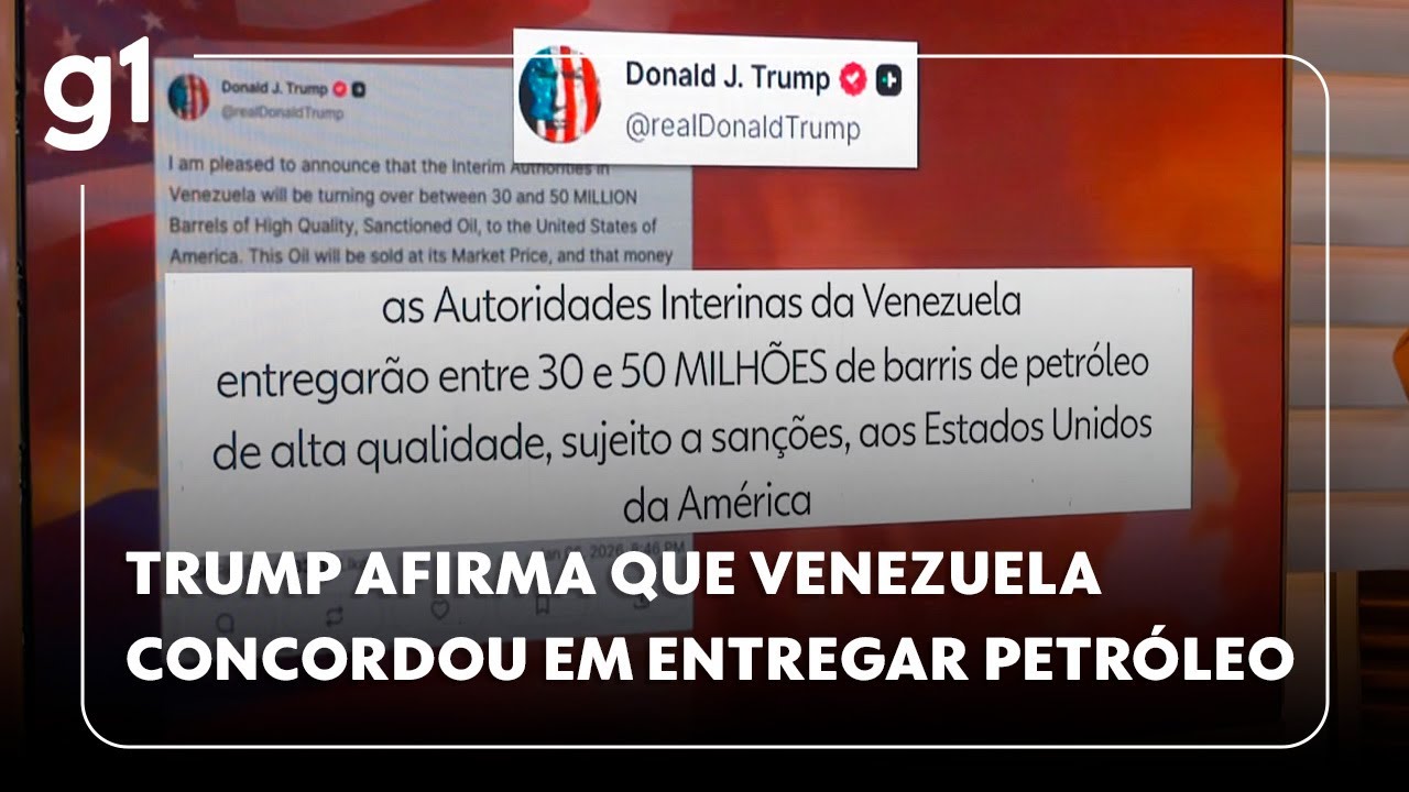 Trump afirma que Venezuela concordou em entregar petróleo aos EUA 