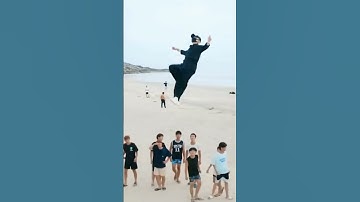 Man levitates on beach, but how?