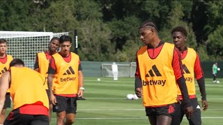 JJ Gabriel, Bryan Mbeumo, Matheus Cunha & Manchester United training session 