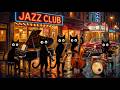 Black Cats Swing Jazz for Working Hours 🎷 5 Hours of Groovy Good Vibes BGM on the Neon Streets