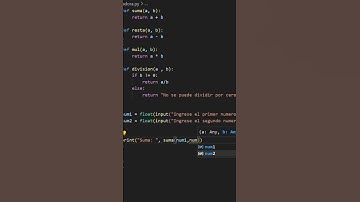 CALCULADORA EN PYTHON #short  #pythonforbeginners #pythonprogramming #python