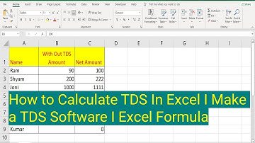 How to Calculate TDS In Excel I Make a TDS Software I Excel Formula #Excel  #TDS #Excel TDS Software