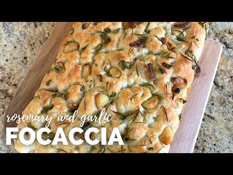 How to make Rosemary Garlic Focaccia (Easy - Stretch & Fold Method)