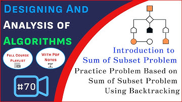 Sum of Subset Problem Using Backtracking | Backtracking Algorithm | DAA