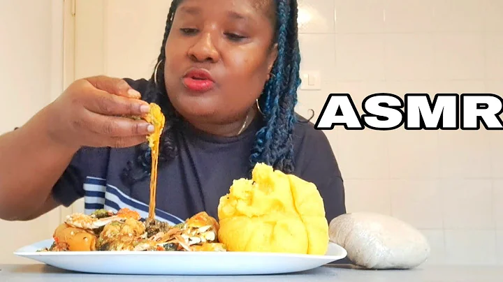 ASMR MUKBANG/COOK & EAT WITH ME OKRO SEAFOOD WITH GARRI FUFU/NIGERIAN FOOD MUKBANG