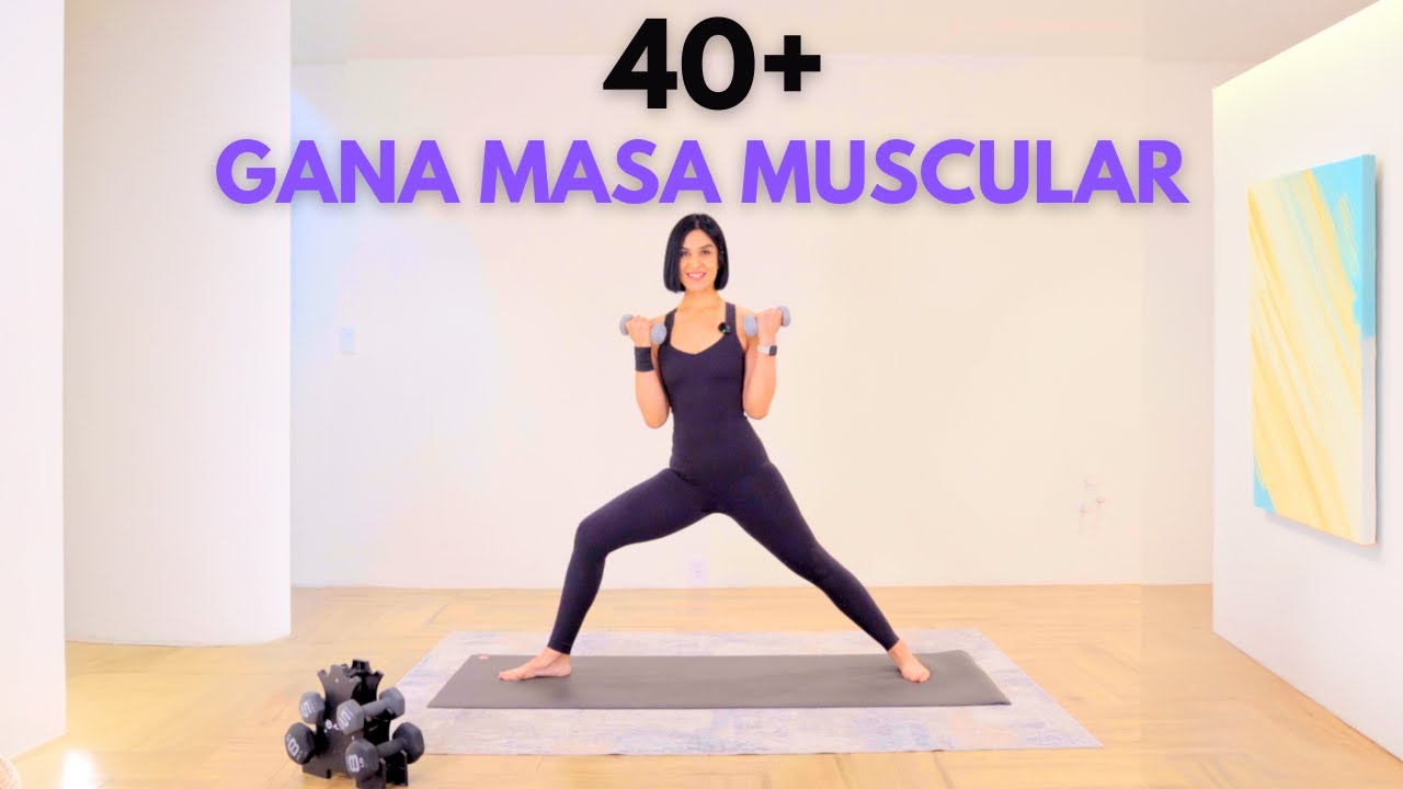Yoga con Pesas para Mujeres 40+: Tonifica Tu Cuerpo y Gana Masa Muscular y Fuerza.