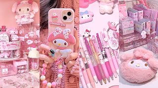 pink cute stationery organization | Sanrio stationery haul| ASMR screenshot 4