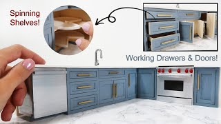 DIY Miniature  Modern Kitchen Cabinets (with working doors and drawers!)