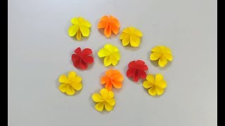 عمل وردة بالورق الملون - How to make flowers - اشغال يدوية