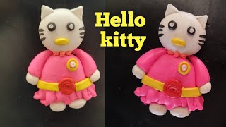HELLO KITTY | Making Of Cute Kitty Using Clay | Miniature Clay Craft #art #clay #kitty #cute