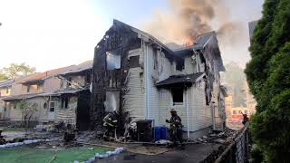 Raw Uncut Version 2 Houses Heavily Involved  (Lafayette Pl)Irvington NJ 7-19-20