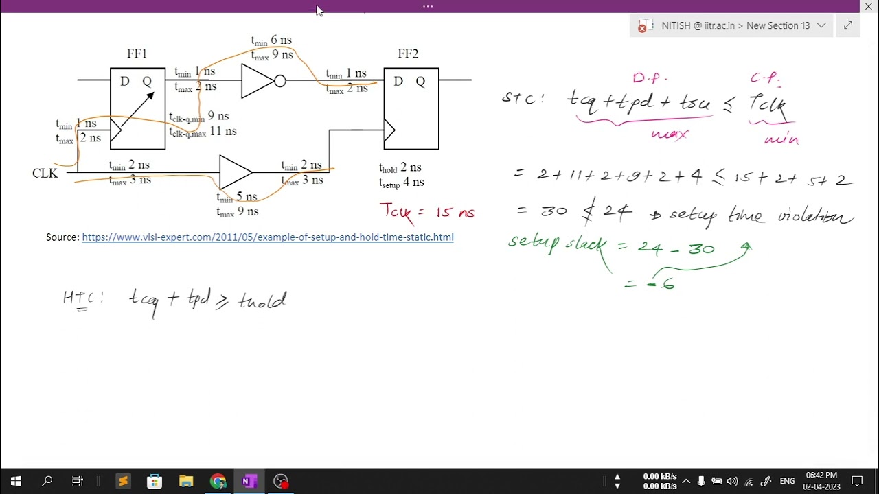 STA Example 1 On Setup And Hold Slack Setup Time And Hold Time STA Example 1 On Setup And Hold Slack Setup Time And Hold Time