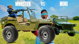 RC Monster Military Jeep Vs Mini Jeep Fight - Chatpat toy tv