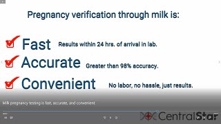 Milk pregnancy testing is fast, accurate, and convenient