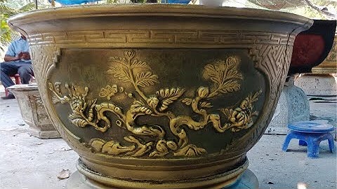 khuôn đổ chậu tròn 80cm có lòng trong có chân kỷ siêu đepj