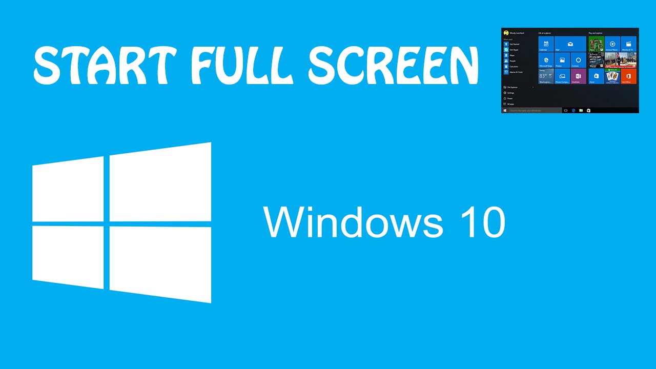 Make Start Menu Full Screen In Windows 10 Tips And Tricks Youtube