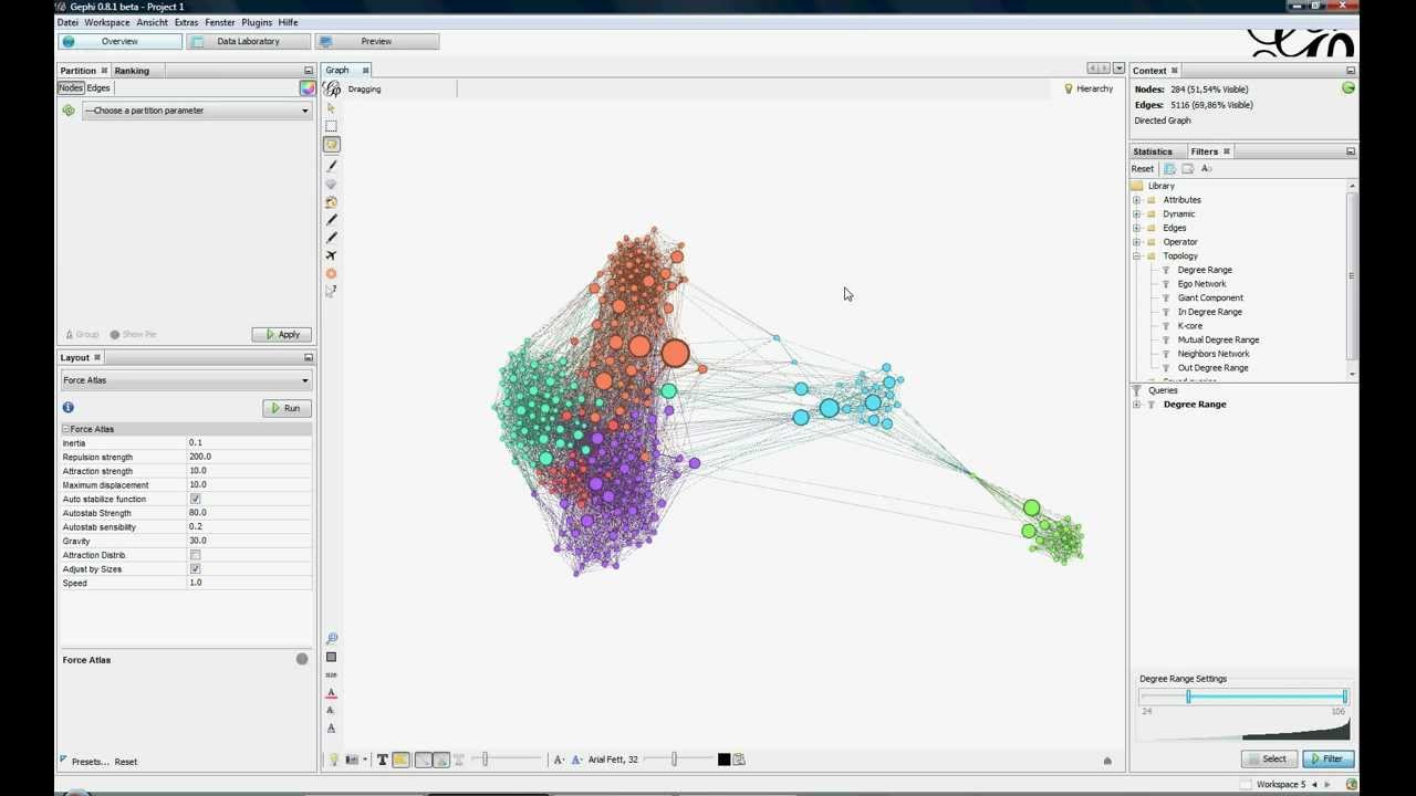 New Facebook Netzwerk analysieren und visualisieren (Gephi Tutorial)