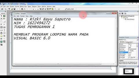 Membuat Program Looping Pada Visual Basic 6.0