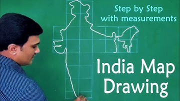 How to draw India map easily / drawing india map with measurement / Indiamap easy trick step by step