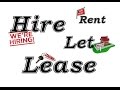 Leon de vocabulaire anglais louer hire let  lease