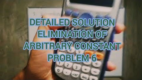 Differential  equation ELIMINATION of ARBITRARY constant DAY 2 PART 6