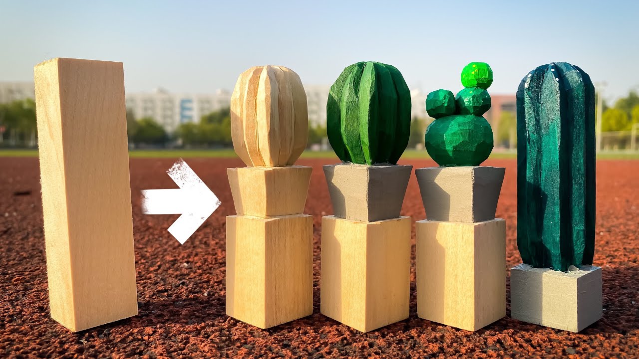 教你木雕一顆仙人掌Teach you to carve a cactus in wood｜목조선인장