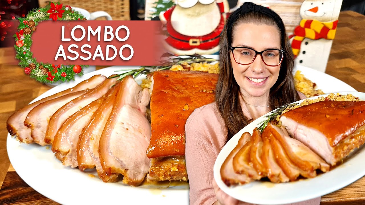 Lombo de porco assado suculento com molho