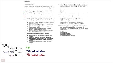 June 2007 LSAT Logic Game 2 Setup