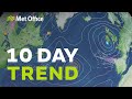 10 day trend 07/09/22 – Ex-hurricanes, rain and warmth – Met Office UK Weather Forecast