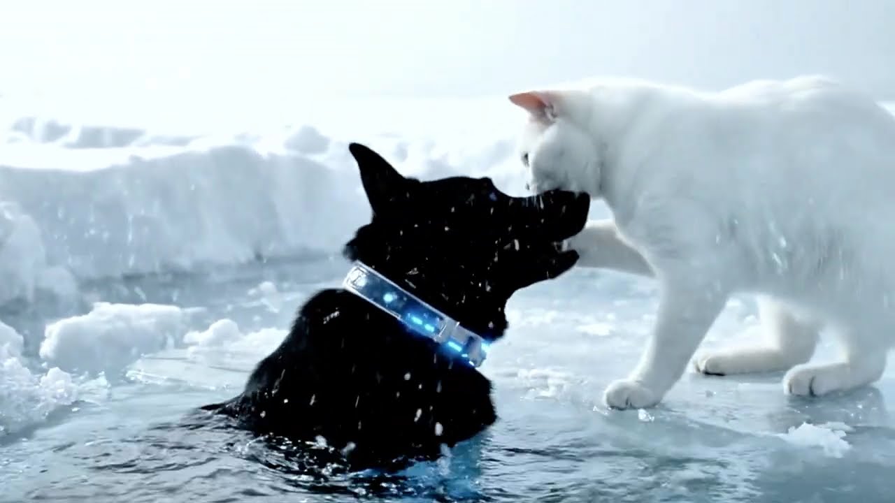 Отвага кота под замерзшим озером | NNN Cinematic Pets