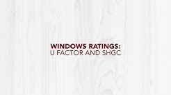 Window Ratings: U factor and SHGC