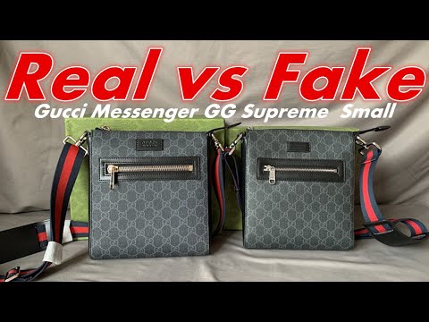 Real vs Fake Gucci Messenger GG Supreme Small Bag 