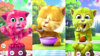 Talking Ginger cat 2 🐈 | Talking Cat music so funny 😆 | Talking cat eat 🥦🍒🍟🥨🥐 | Ginger cat