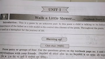 Std 9th || English Workbook || lesson 1.1 Walk a little slower || Hindi medium