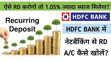 how to open RD (recurring deposit) on HDFC netbanking