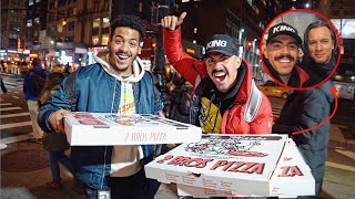 GIVING AWAY FREE PIZZA to STRANGERS in NEW YORK CITY (WE MET EWAN MCGREGOR)